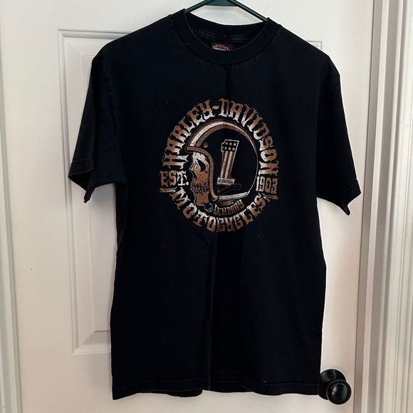 Harley-Davidson skull/ 1 racing helment Short Sleeve Tee Pittsburgh, PA - Picture 1 of 4